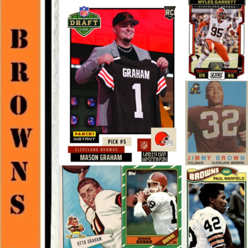 25 Cleveland Browns NFL Football Cards – Random Pack – Rare Inserts Possible